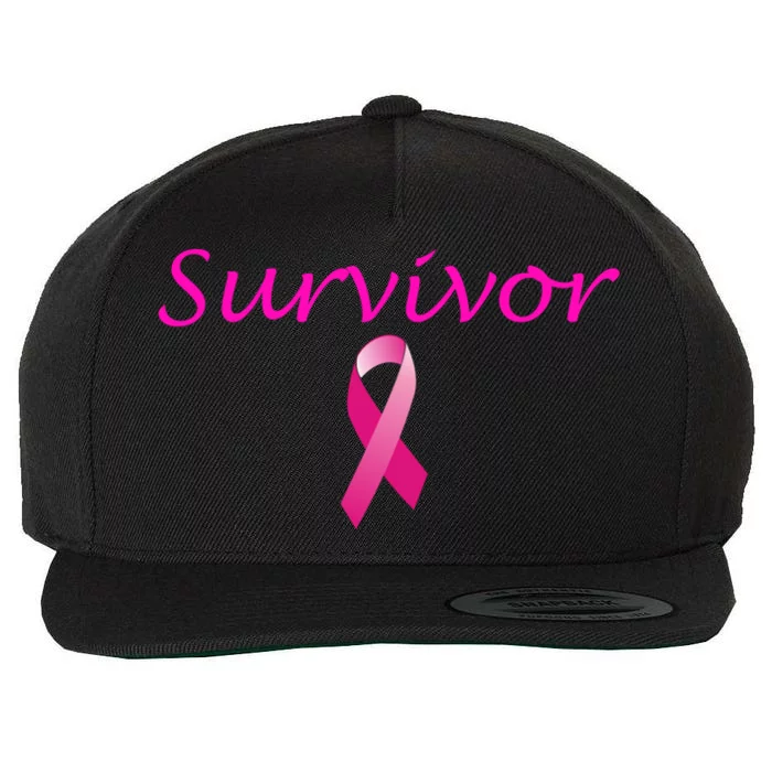 Breast Cancer Survivor Gift Pink Ribbon Support Love Wool Snapback Cap