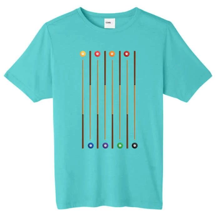 Biliard Cue Stick And 8 Pool Balls Awesome Game Meaningful Gift Cool Gift ChromaSoft Performance T-Shirt