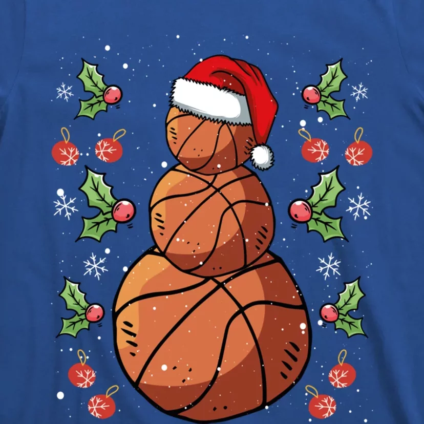 Basketball Christmas Santa Claus Xmas Day Hoop Sport Gift T-Shirt