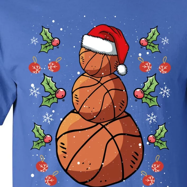 Basketball Christmas Santa Claus Xmas Day Hoop Sport Gift Tall T-Shirt