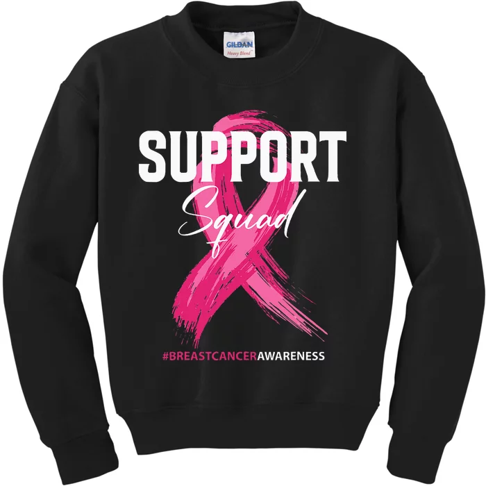 Breast Cancer Support Squad Breast Cancer Awareness Kids Sweatshirt