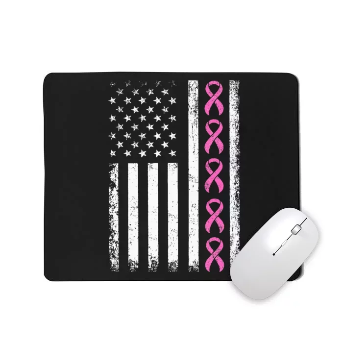 Breast Cancer s American Flag Breast Cancer Awareness Mousepad