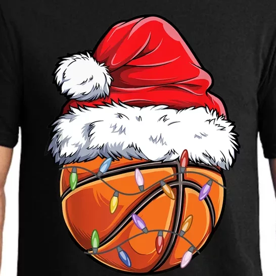 Basketball Christmas Santa Hat Funny Basketball Xmas Gift Pajama Set