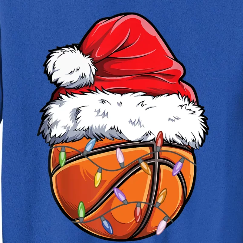 Basketball Christmas Santa Hat Funny Basketball Xmas Gift Sweatshirt