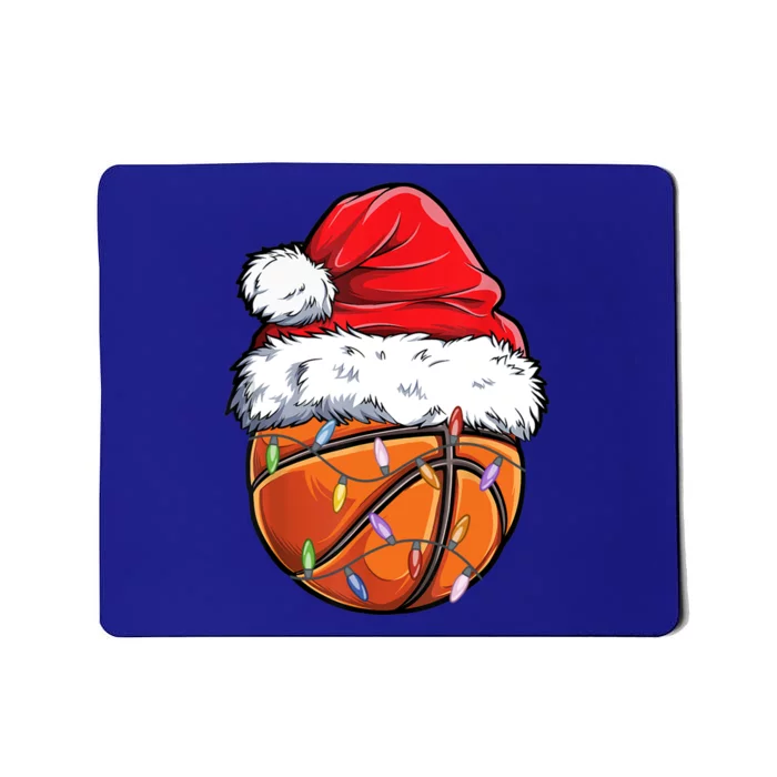 Basketball Christmas Santa Hat Funny Basketball Xmas Gift Mousepad