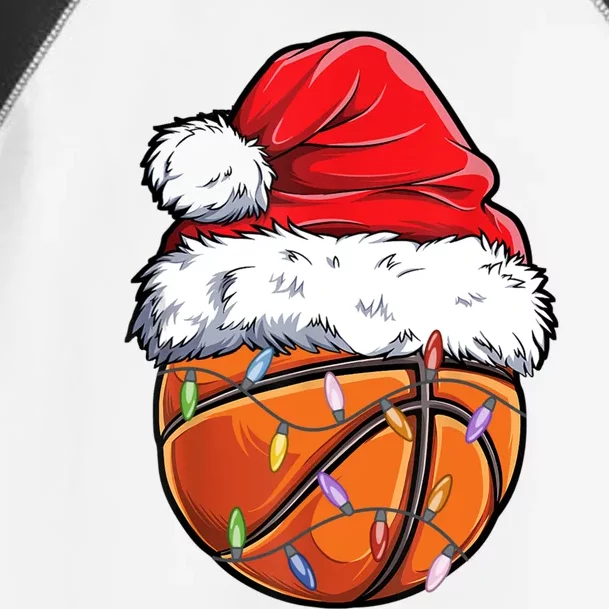 Basketball Christmas Santa Hat Funny Basketball Xmas Gift Toddler Fine Jersey T-Shirt