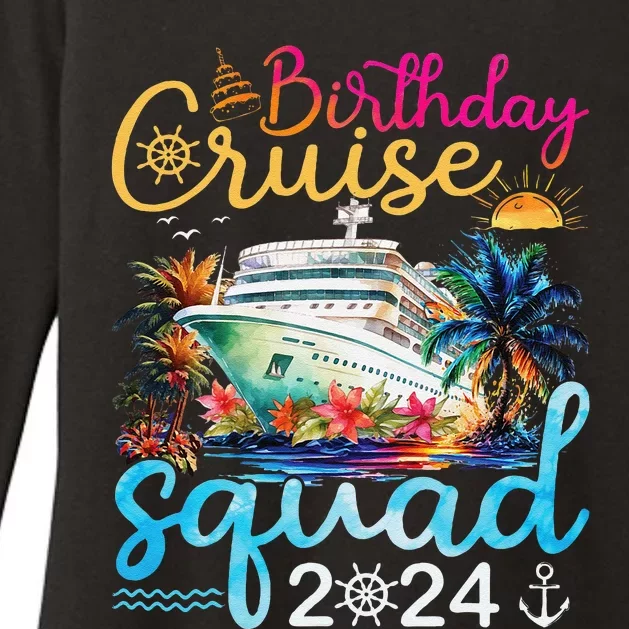 Birthday Cruise Squad 2024 Cruise Birthday Party Vacation Womens CVC Long Sleeve Shirt