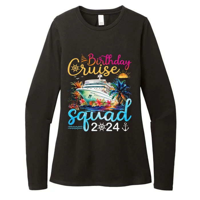 Birthday Cruise Squad 2024 Cruise Birthday Party Vacation Womens CVC Long Sleeve Shirt