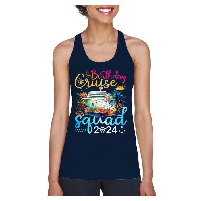 Birthday Cruise Squad 2024 Cruise Birthday Party Vacation Women's Racerback Tank