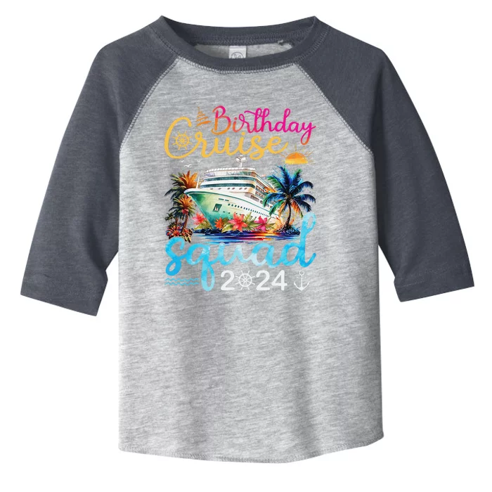 Birthday Cruise Squad 2024 Cruise Birthday Party Vacation Toddler Fine Jersey T-Shirt