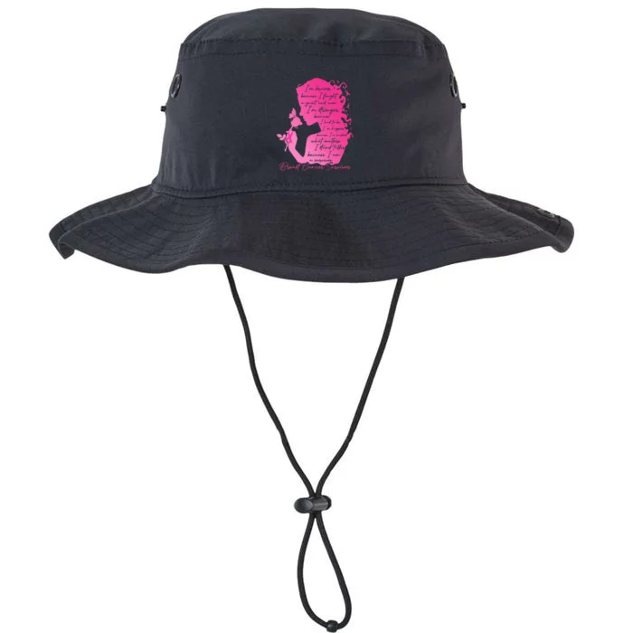 Breast Cancer Survivor Woman Pink Rose Flower Butterfly Legacy Cool Fit Booney Bucket Hat