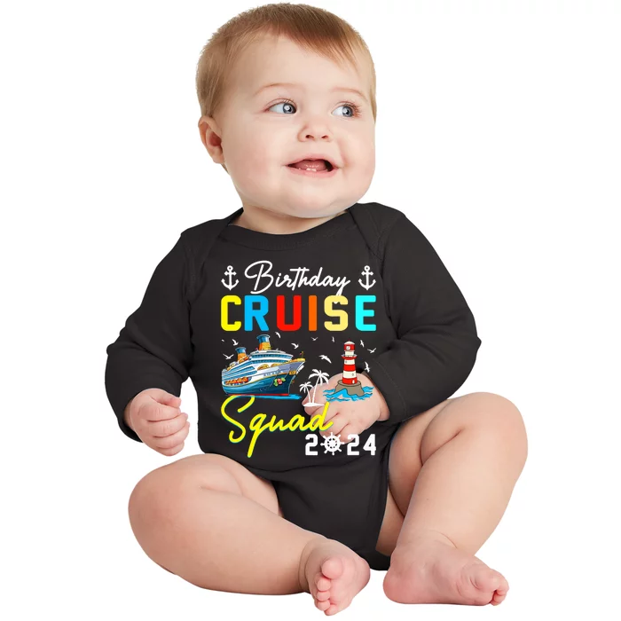 Birthday Cruise Squad 2024 Matching Cruise Ship Birthday Baby Long Sleeve Bodysuit