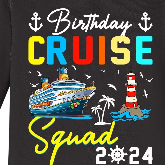 Birthday Cruise Squad 2024 Matching Cruise Ship Birthday Baby Long Sleeve Bodysuit