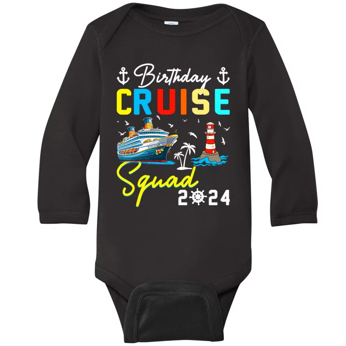 Birthday Cruise Squad 2024 Matching Cruise Ship Birthday Baby Long Sleeve Bodysuit