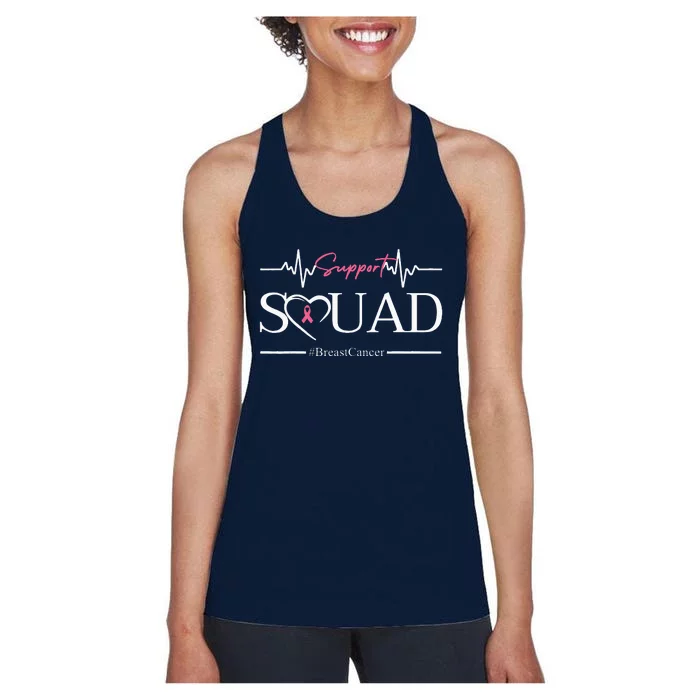 Breast Cancer Squad With Heart Women's Racerback Tank