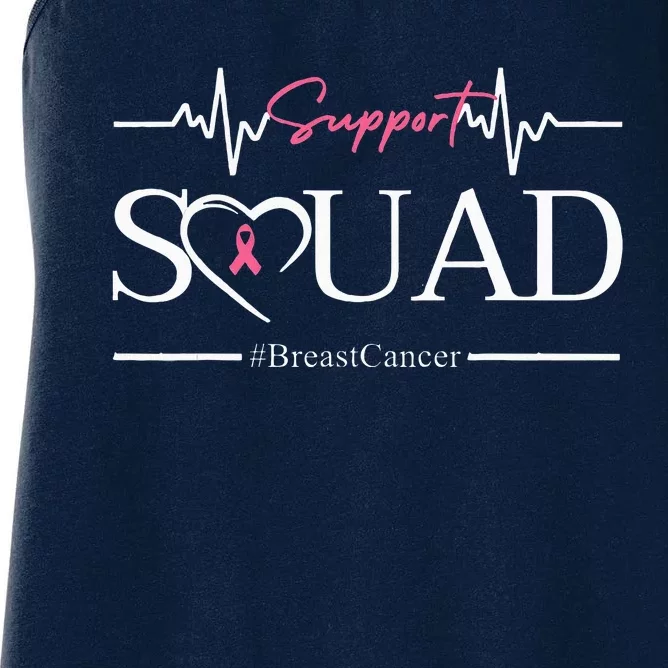 Breast Cancer Squad With Heart Women's Racerback Tank