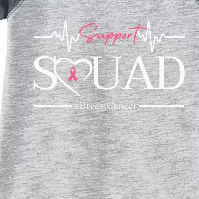 Breast Cancer Squad With Heart Infant Baby Jersey Bodysuit