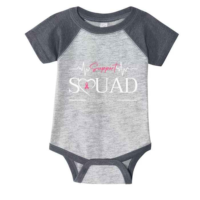 Breast Cancer Squad With Heart Infant Baby Jersey Bodysuit