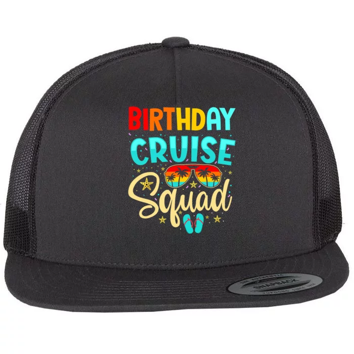 Birthday Cruise Squad Cruising Vacation Funny Crew Flat Bill Trucker Hat