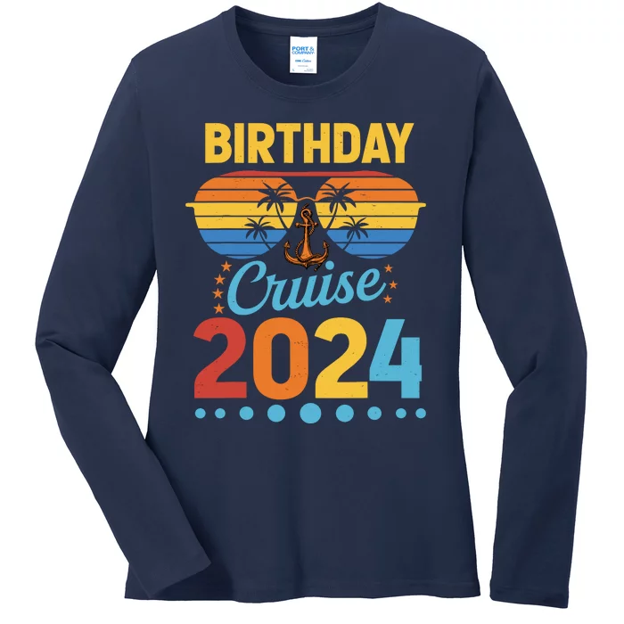 Birthday Cruise Squad Birthday Party Cruise Squad 2024 Ladies Long Sleeve Shirt