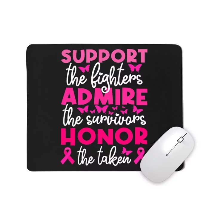 Breast Cancer Support Admire Honor Breast Cancer Awareness Mousepad