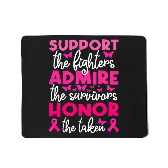 Breast Cancer Support Admire Honor Breast Cancer Awareness Mousepad