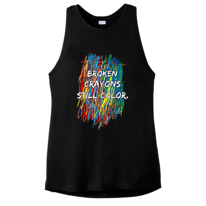 Broken Crayons Still Color Ladies Tri-Blend Wicking Tank