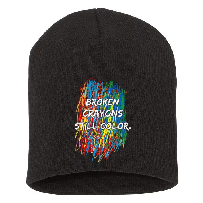 Broken Crayons Still Color Short Acrylic Beanie