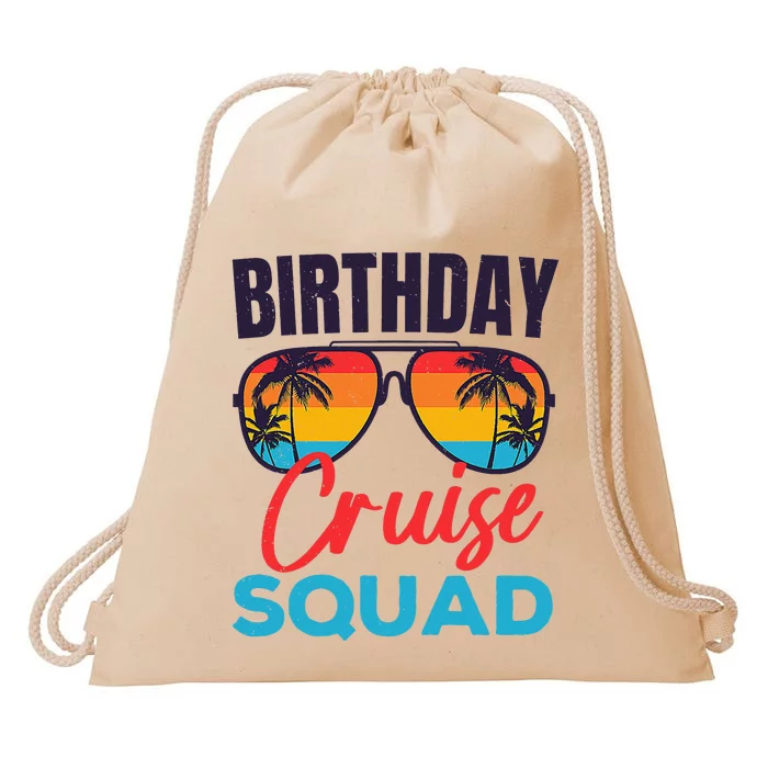 Birthday Cruise Squad Funny Cruising Boat Party Vacation Drawstring Bag