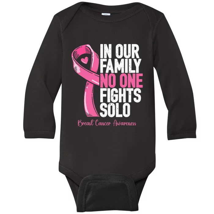 Breast Cancer Support Family  Breast Cancer Awareness Baby Long Sleeve Bodysuit