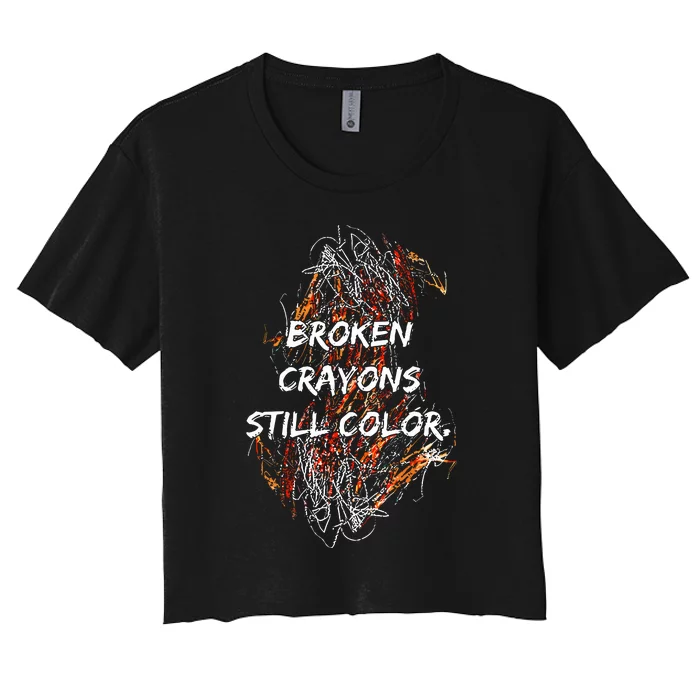 Broken Crayons Still Color Women's Crop Top Tee