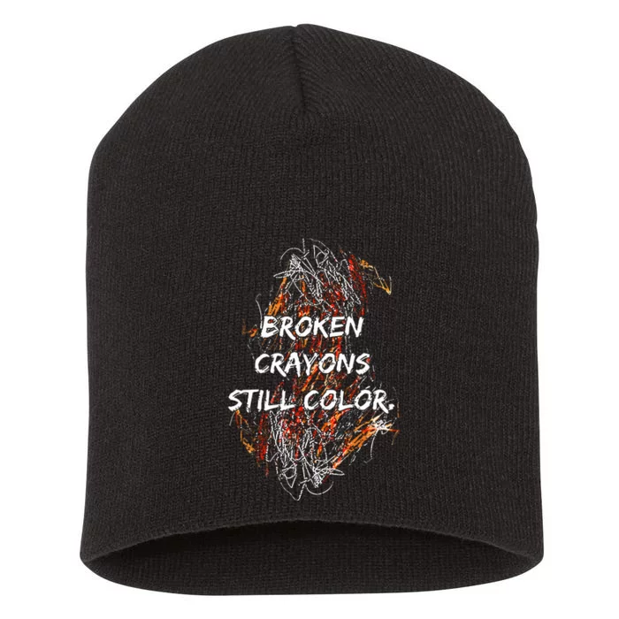 Broken Crayons Still Color Short Acrylic Beanie