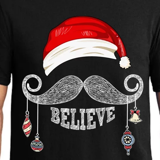 Believe Christmas Santa Mustache with Ornaments - BELIEVE Pajama Set