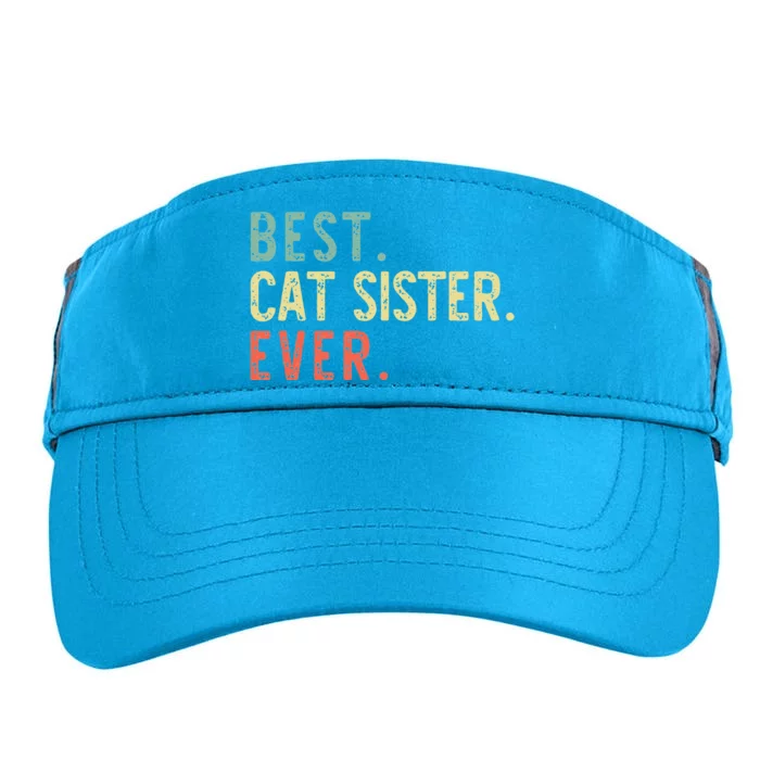 Best Cat Sister Ever Vintage Retro Adult Drive Performance Visor