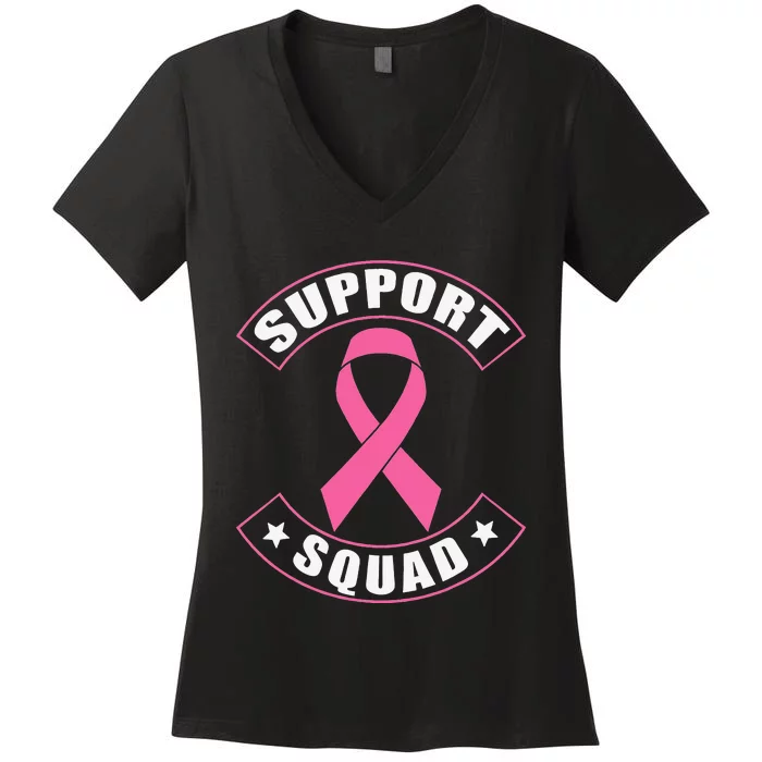 Breast Cancer Support Squad Women's V-Neck T-Shirt