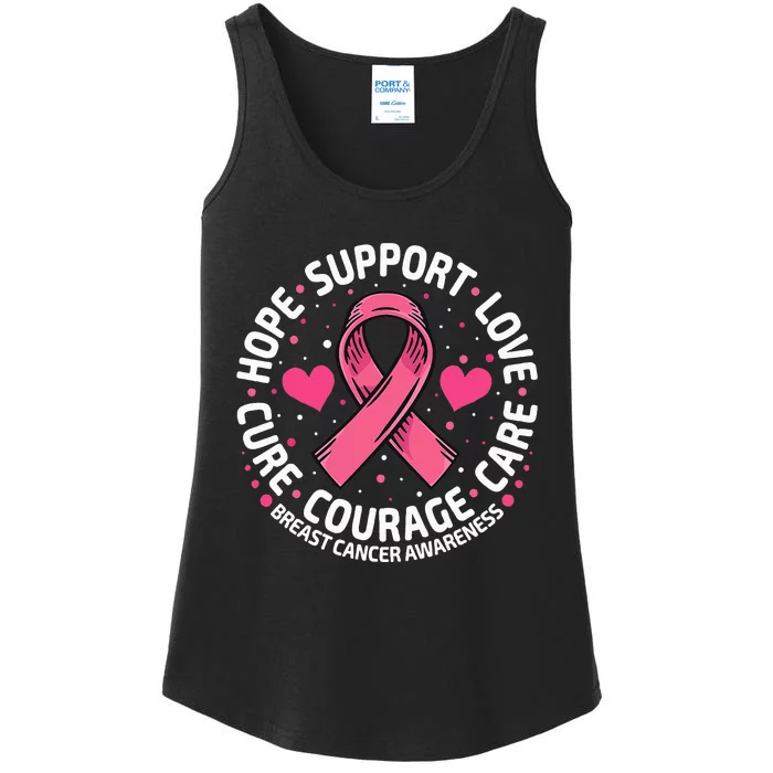 Breast Cancer Support Pink Ribbon Breast Cancer Awareness Ladies Essential Tank