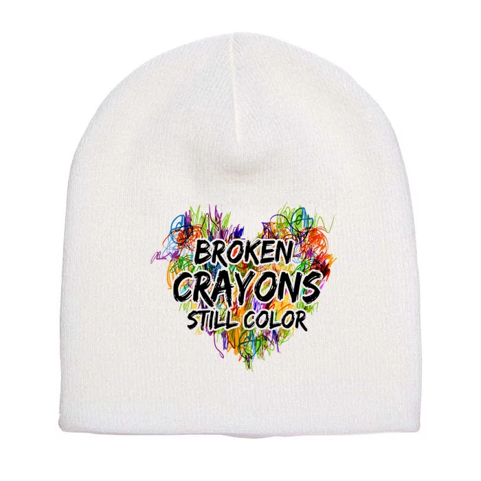 Broken Crayons Still Color Short Acrylic Beanie