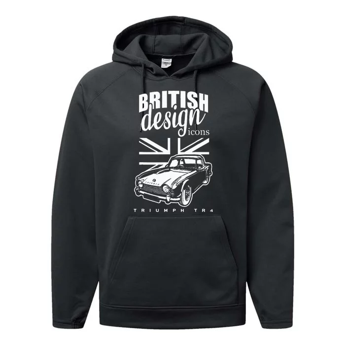 British Classic Super Car Triumph TR4 Performance Fleece Hoodie