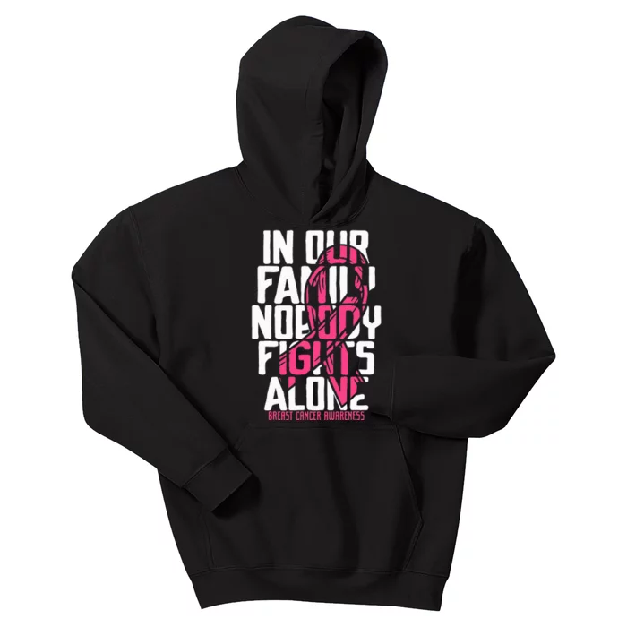 Breast Cancer Support Pink Family Breast Cancer Awareness Kids Hoodie