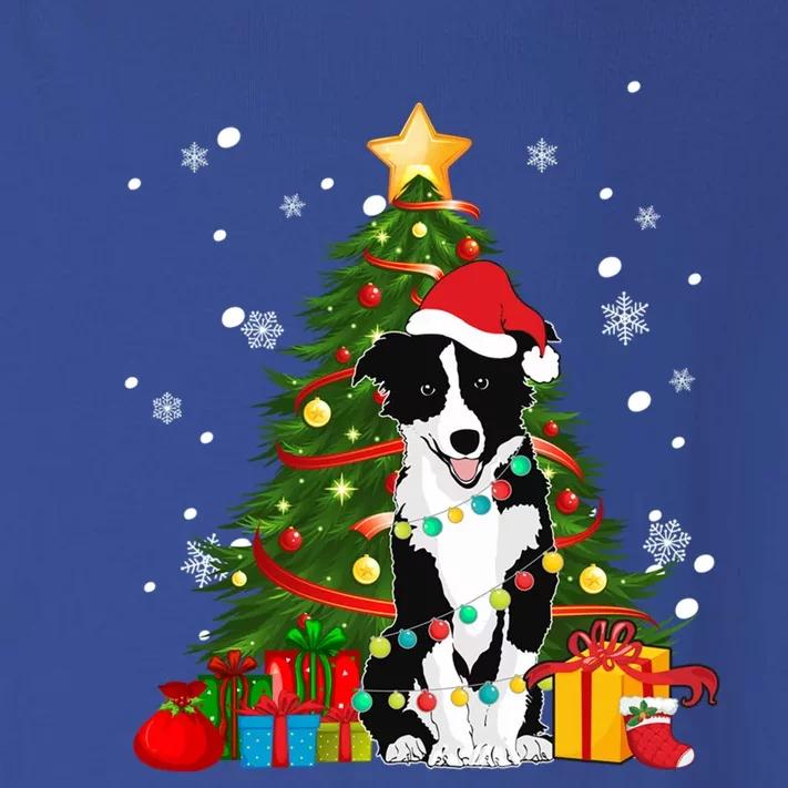 Border Collie Santa Christmas Tree Light Pajama Dog Xmas Gift Toddler Long Sleeve Shirt