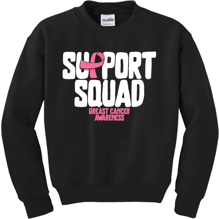 Breast Cancer Shirts Support Squad Breast Cancer Awareness Kids Sweatshirt