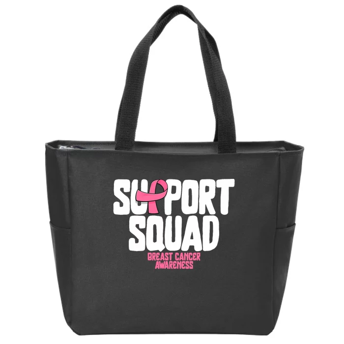 Breast Cancer Shirts Support Squad Breast Cancer Awareness Zip Tote Bag