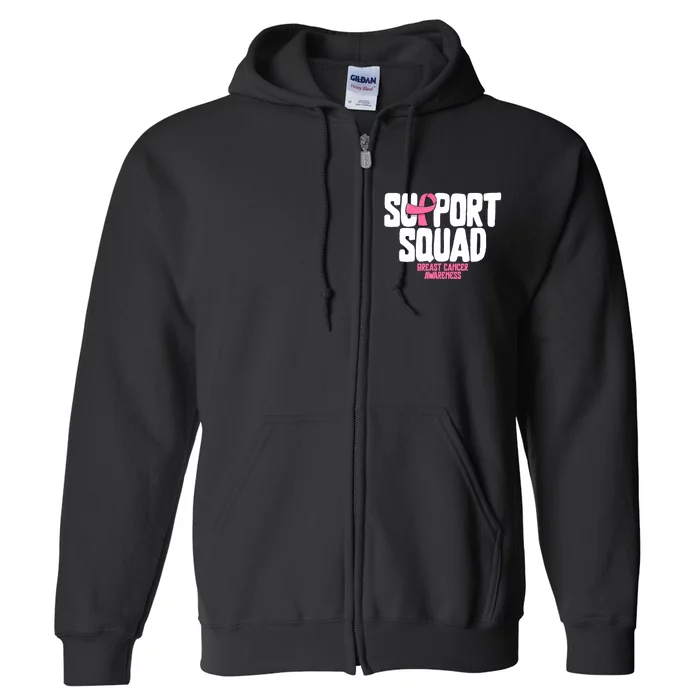 Breast Cancer Shirts Support Squad Breast Cancer Awareness Full Zip Hoodie