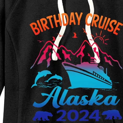 Birthday Cruise Squad 2024 Alaska Party Vacation Women's Fleece Hoodie