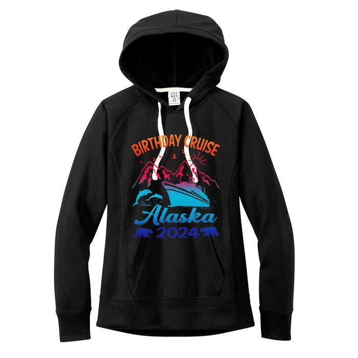 Birthday Cruise Squad 2024 Alaska Party Vacation Women's Fleece Hoodie