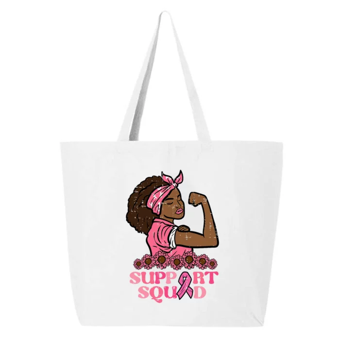 Breast Cancer Strong Black Woman Support Squad 25L Jumbo Tote