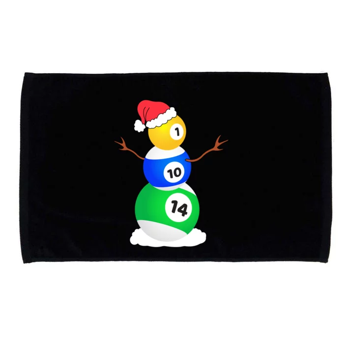 Billiards Christmas Snow Cute Gift Pool Player Christmas Pjs Funny Gift Microfiber Hand Towel