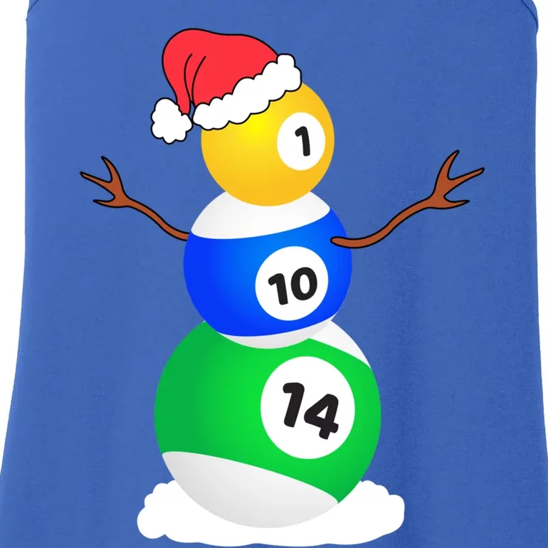 Billiards Christmas Snow Cute Gift Pool Player Christmas Pjs Funny Gift Ladies Essential Tank