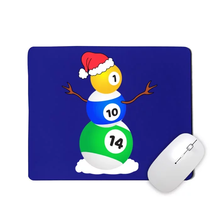 Billiards Christmas Snow Cute Gift Pool Player Christmas Pjs Funny Gift Mousepad