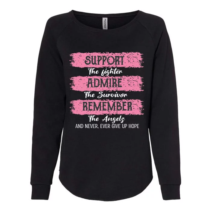 Breast Cancer Support Admire Honor Breast Cancer Awareness Womens California Wash Sweatshirt